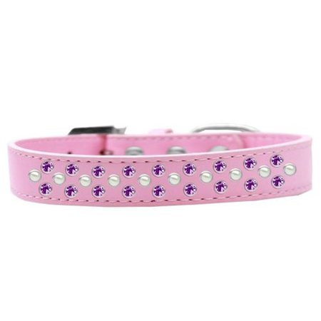 UNCONDITIONAL LOVE Sprinkles Pearl & Purple Crystals Dog CollarLight Pink Size 18 UN851529